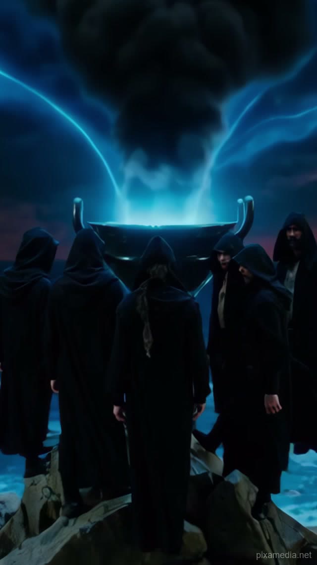 Storm Rises from the Cauldron - Dark Fantasy AI stock